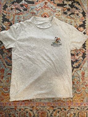 Hollister Light Heather Gray Short-Sleeve Tee with Skiing Mickey Graphic